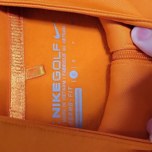 Nike Golf Bright Orange Fleece Lined Half Zip Jacket - Picture 6 of 10